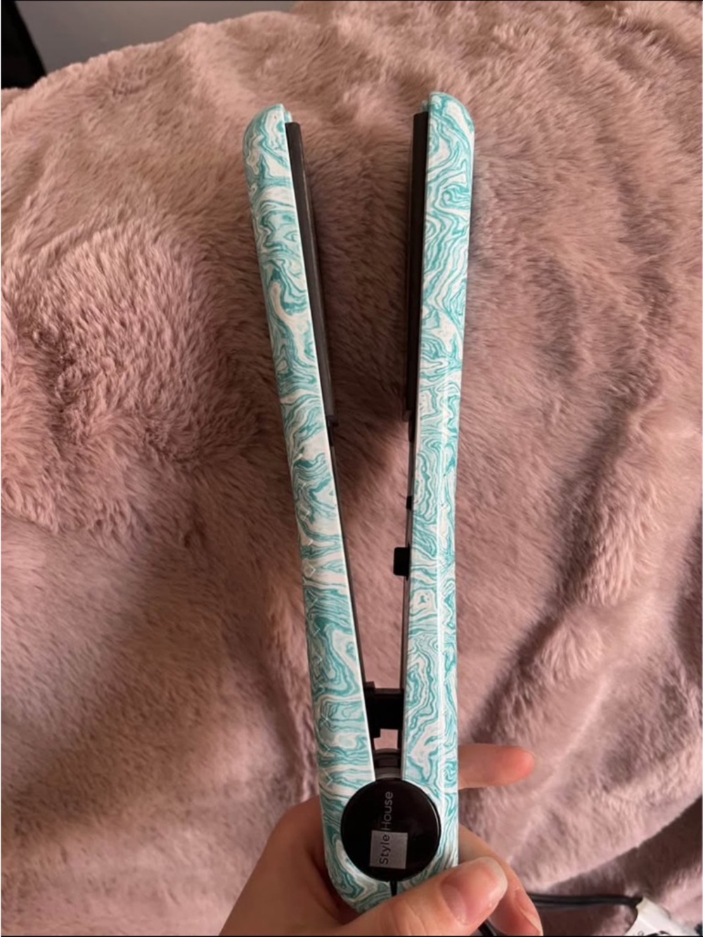 Stylehouse - Marble Teal Flat Iron Hair Straightener